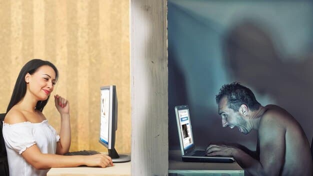 A split-screen image. On one side, a frustrated person struggles to remember a password on a laptop. On the other side, a smiling person easily authenticates a payment with a fingerprint on a smartphone, illustrating the convenience of biometric authentication.