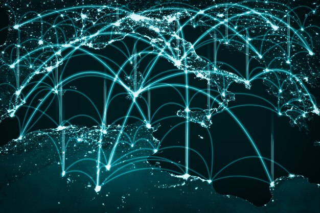 A visual representation of an AI neural network analyzing financial data, highlighting the connections and data flow between different layers of the network.