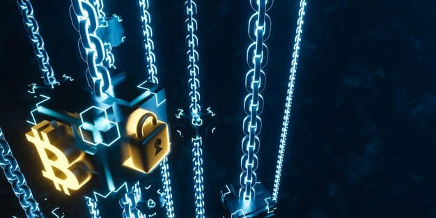 A digital padlock hovering over lines of code, representing encryption and data protection specifically for financial transactions.