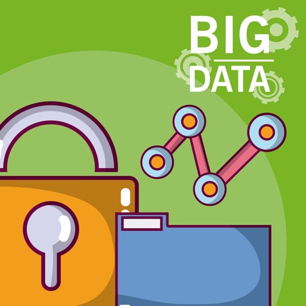 A graphic representation of data encryption with a padlock symbol, illustrating the importance of data security in fintech startups.