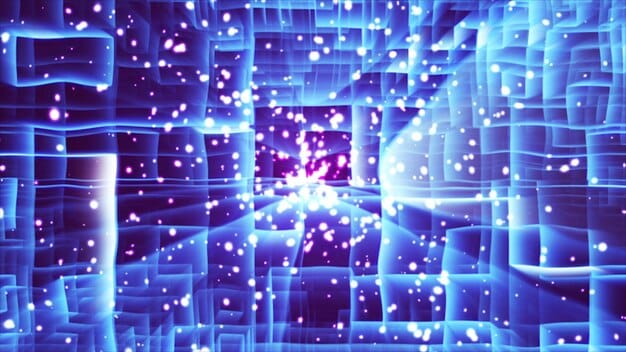 An illustration of digital data flowing through an encrypted tunnel. The tunnel should be depicted with security symbols like padlocks and keys, representing secure data transmission. The data itself should be visually represented as streams of binary code.