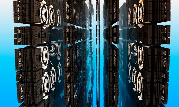 A visual representation of a network infrastructure, with data packets flowing between servers and workstations. Padlocks and shields are overlaid on the network diagram, symbolizing data protection and cybersecurity.