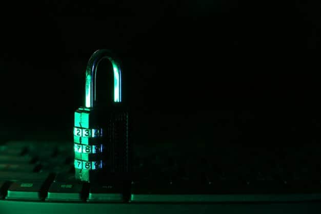 A stylized representation of a digital lock being broken, symbolizing data breaches and stolen information on the Dark Web.