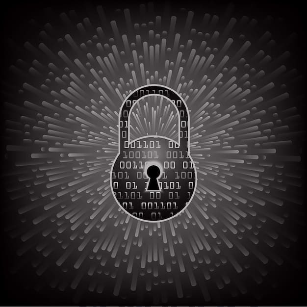 A stylized graphic depicting a lock being digitally cracked open, with lines of binary code flowing out, to represent unauthorized data access in a breach. The lock is silver, and the code is a mix of green and blue, set against a dark background.