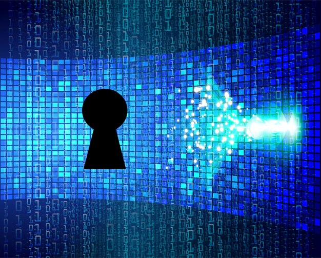 A graphic representation of data encryption, showing data being transformed into an unreadable format and then decrypted back to its original form using a key.