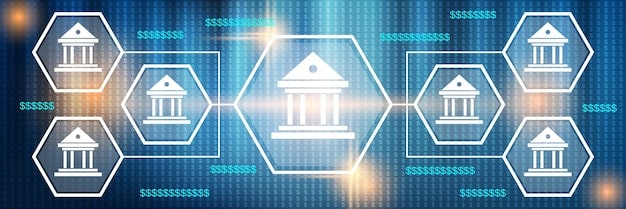 A graphic illustrating the overlapping areas of expertise between banks and fintech companies, showing how each benefits from the other's strengths in terms of customer base, technology, and regulatory compliance.