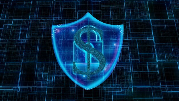A visual representation of a digital shield protecting financial data, symbolizing the importance of cybersecurity investments in the US fintech sector.