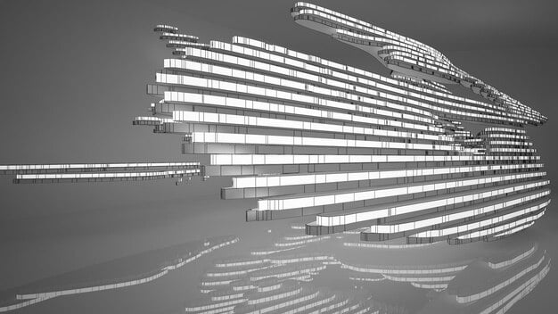 A visual representation of a traditional bank building gradually morphing into a sleek, modern structure with digital interfaces, symbolizing the transformation underway in the banking sector.