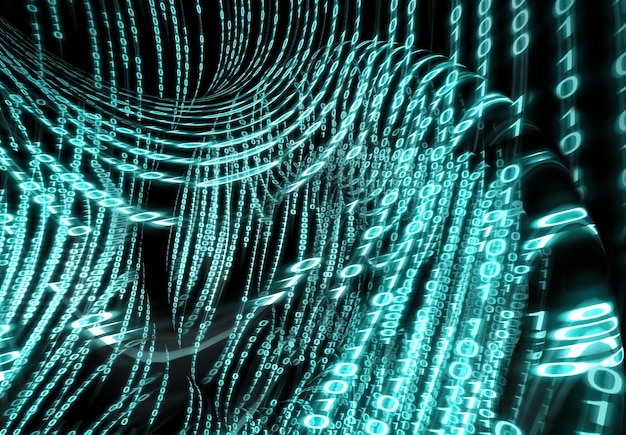 A visual representation of a cybersecurity network, showing data streams protected by layers of encryption and firewalls. The image emphasizes the importance of robust cybersecurity measures in the fintech industry.
