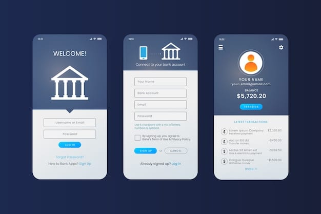 A side-by-side comparison of mobile banking app interfaces - one from a traditional bank with a classic design, and one from a fintech company with a modern, minimalist design.