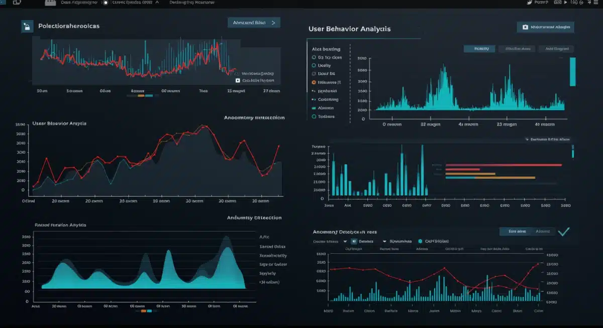 AI-powered security dashboard monitoring user behavior analytics