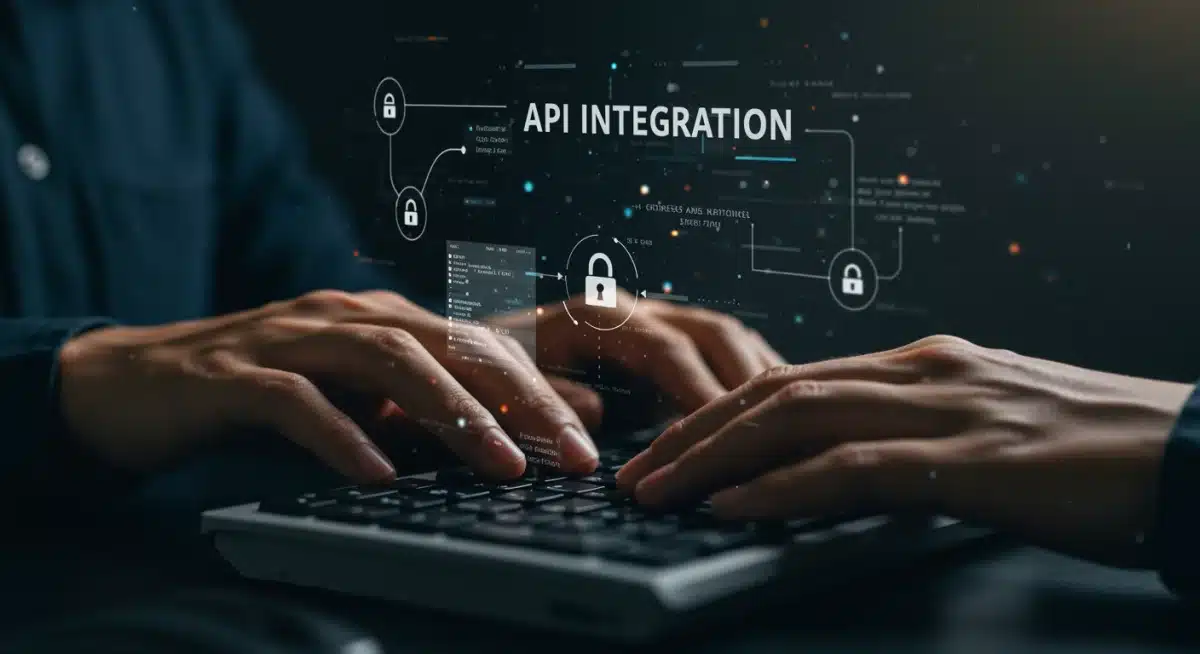 Developer integrating payment APIs on a computer screen.