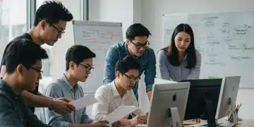 Fintech startup team reviewing legal documents for Series A funding