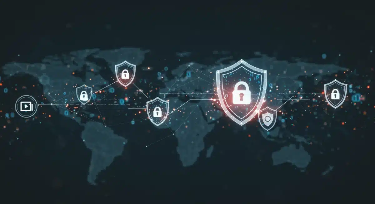 Abstract representation of secure data flow in biometric payment systems