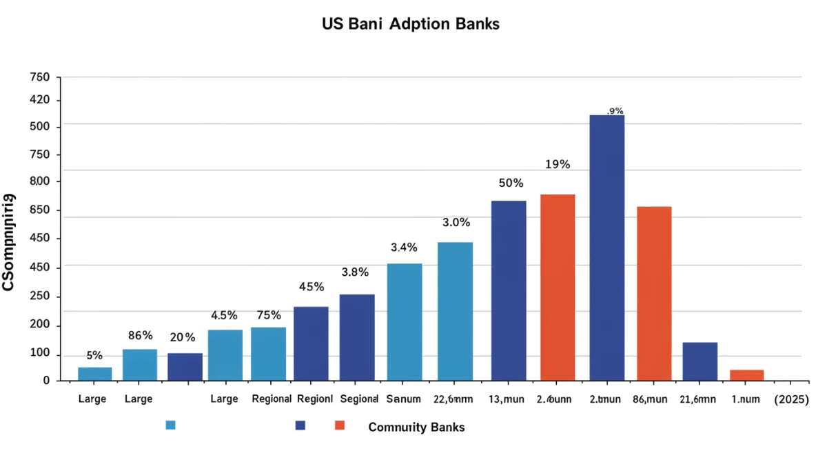 Bar chart showing API adoption rates across US bank tiers for open banking