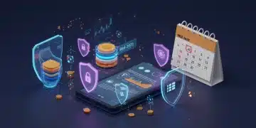 Digital privacy shield protecting fintech data with a calendar highlighting mid-2025 deadline.