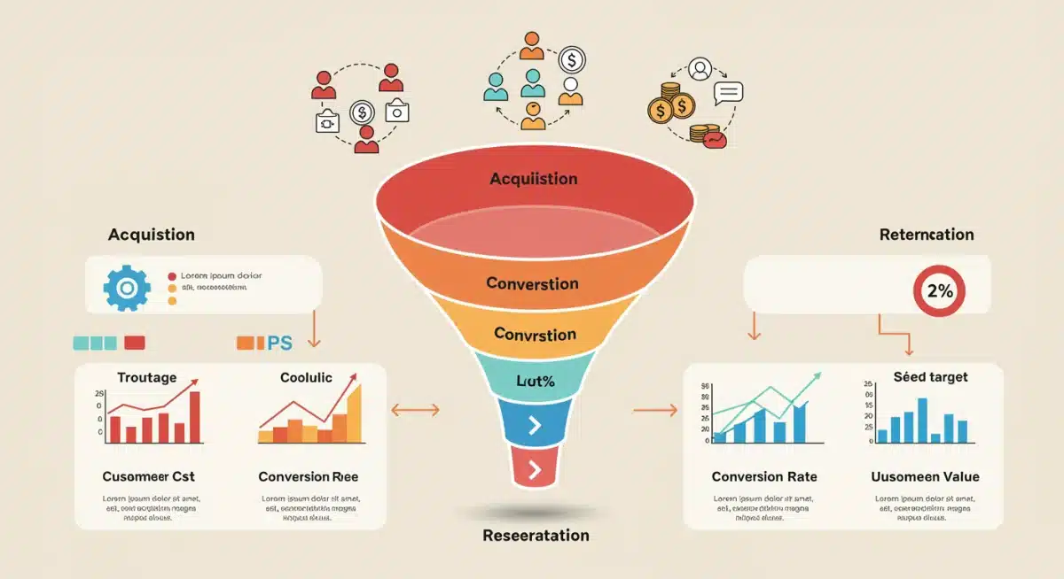 Fintech user acquisition funnel and KPI tracking for market growth.