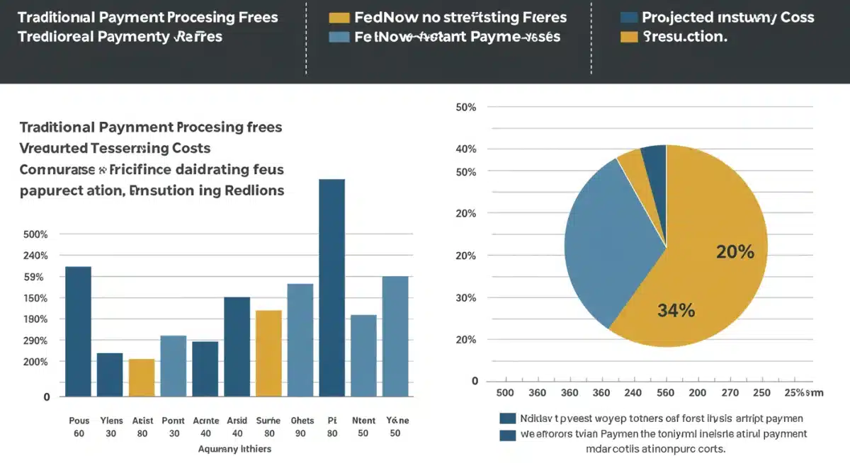 Infographic comparing traditional payment fees with FedNow instant payment costs.