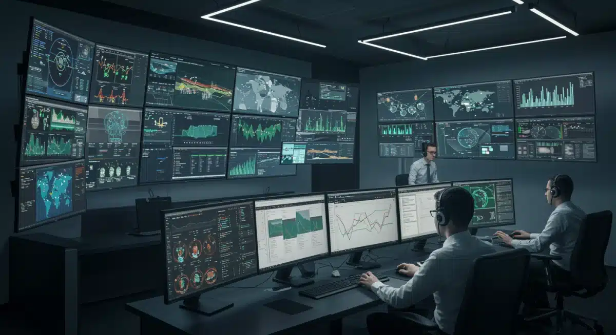 Cybersecurity operations center monitoring threats and compliance