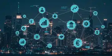 Complex digital network symbolizing US fintech regulatory compliance challenges for digital lenders in 2026.