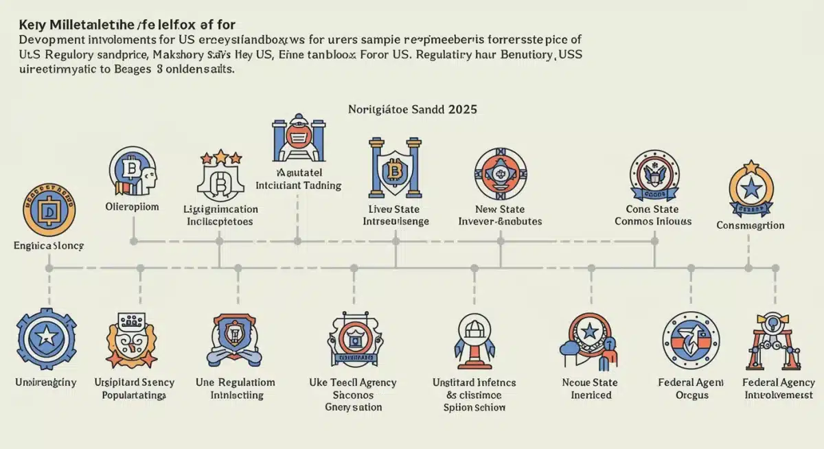 Timeline infographic of US regulatory sandbox evolution and future projections
