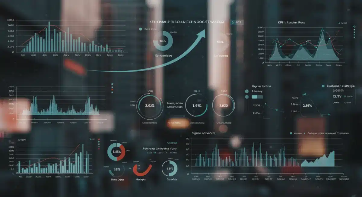 Fintech dashboard showing user acquisition and growth KPIs