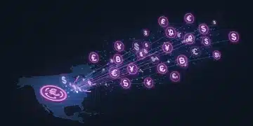 Futuristic digital network illustrating US fintech investment trends and venture capital flow for early-stage startups in Q1 2026.