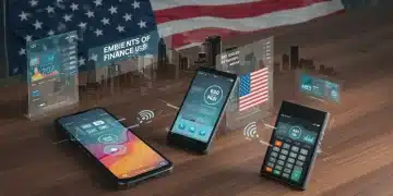 Digital integration of financial services across multiple devices in the US, symbolizing embedded finance growth.