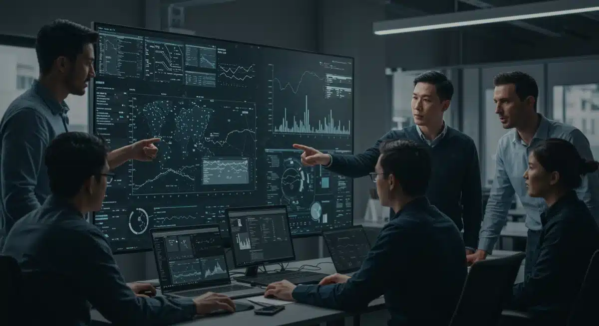 Cybersecurity team collaborating on incident recovery efforts