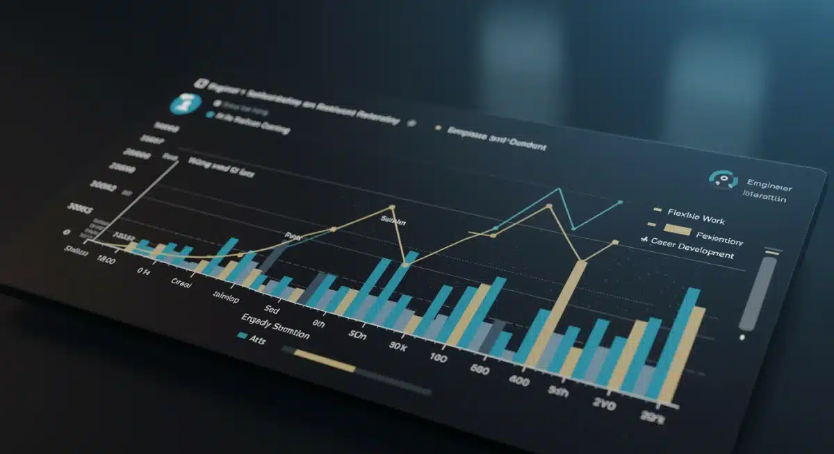 Data visualization showing increased engineer retention and satisfaction through strategic initiatives