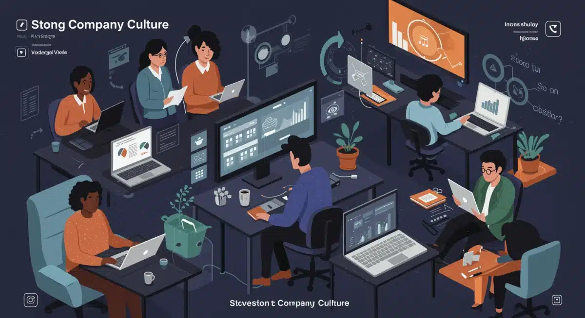 Diverse fintech team enjoying a positive work culture, emphasizing retention strategies.