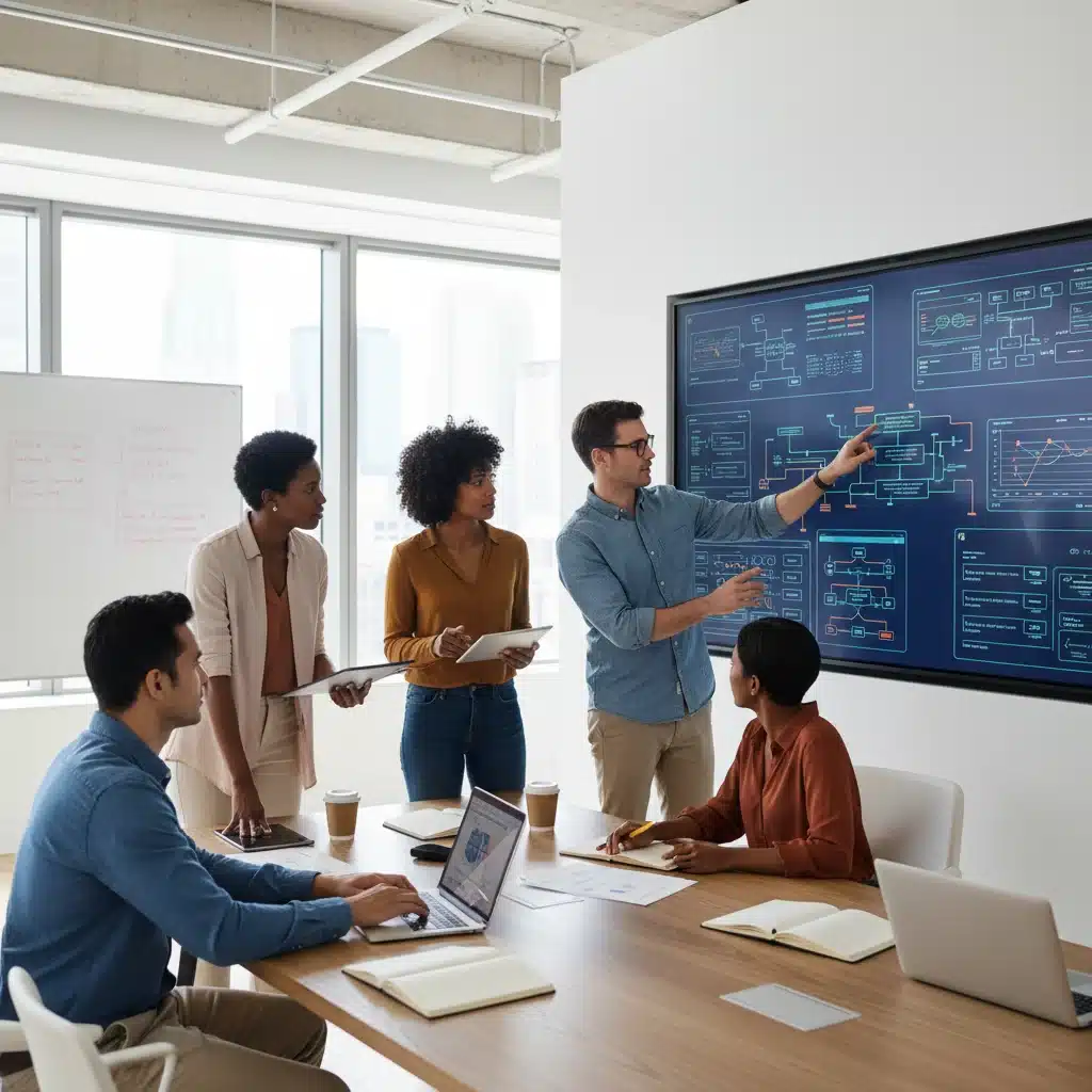 Team collaborating on cybersecurity risk assessment and compliance strategy