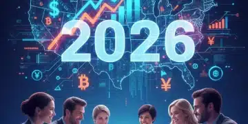 Futuristic fintech funding landscape with interconnected data and professionals strategizing for 2026.