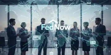 Digital payment network with FedNow logo, representing real-time financial transactions for businesses.