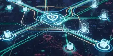 Secure digital financial network with glowing data lines, representing robust fintech cybersecurity.