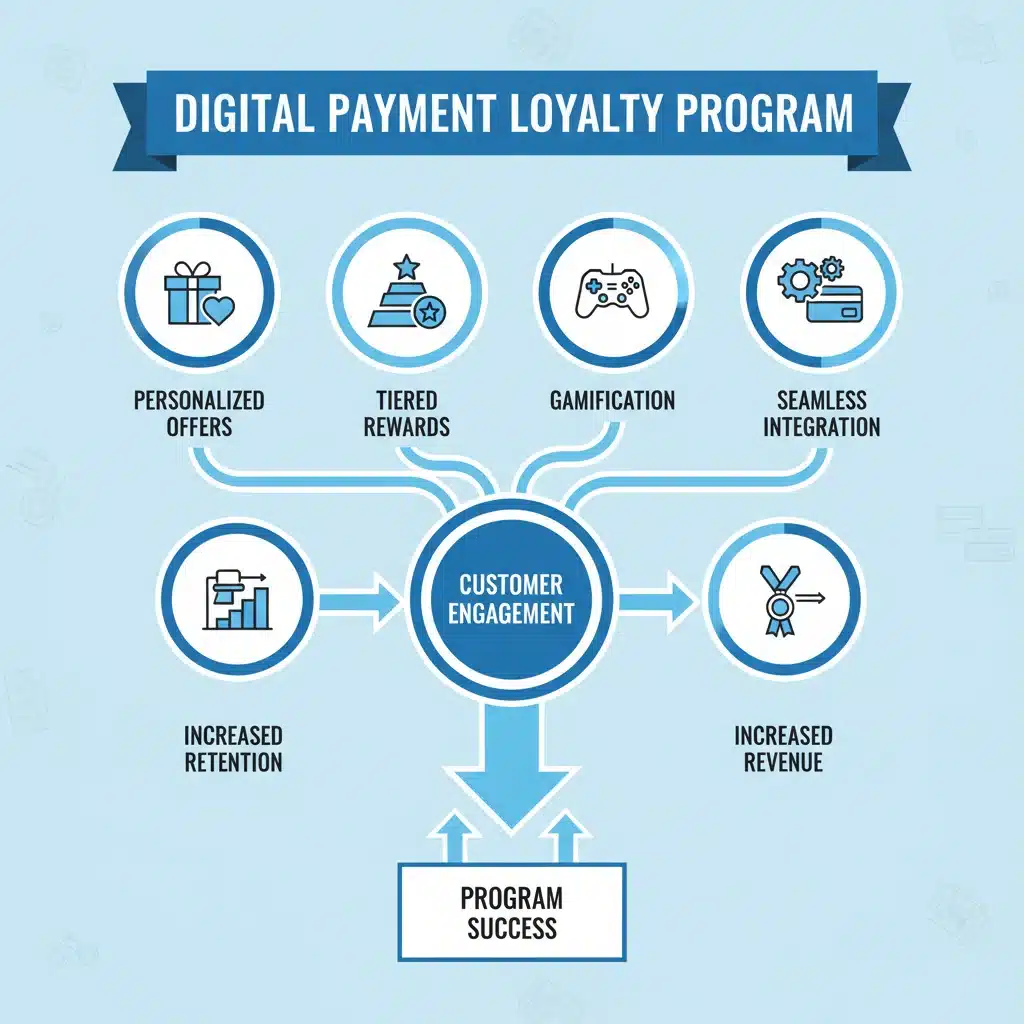 Infographic on successful digital payment loyalty program components